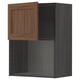 METOD Wall cabinet for microwave oven, black Enköping/brown walnut effect, 60x80 cm