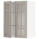 METOD kitchen unit, beige, glass doors, adjustable shelves.