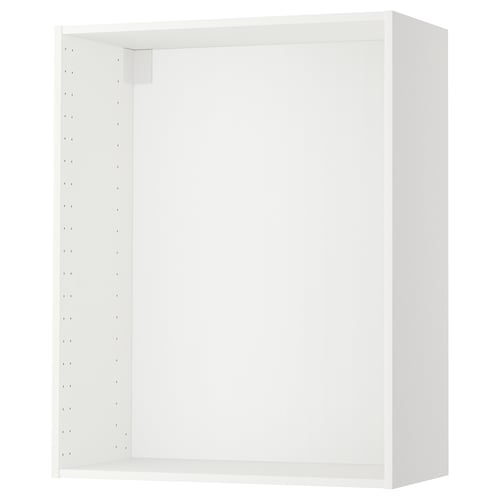 White METOD wall cabinet, square, open, ready for kitchen customization.