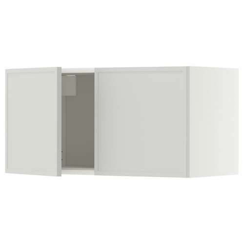 METOD Wall cabinet with 2 doors, white/Aspudden light grey, 80x40 cm
