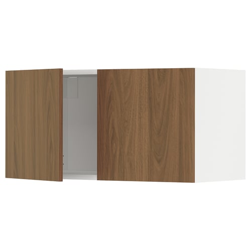 METOD kitchen cabinet, dual walnut doors, flat design, robust frame.