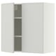 METOD Wall cabinet with shelves/2 doors, white/Aspudden light grey, 80x80 cm