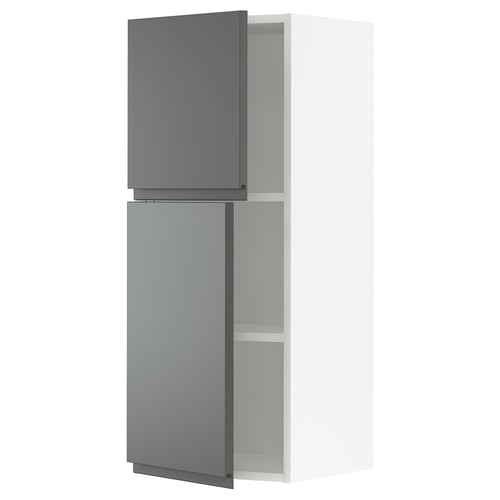 Dark gray ikea METOD kitchen cabinet with adjustable shelf.
