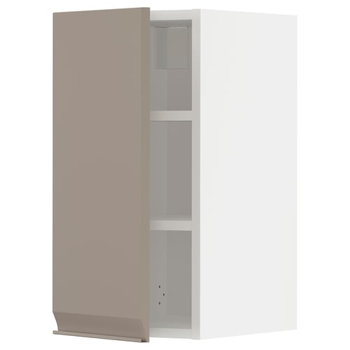METOD kitchen unit in matte grey-beige with adjustable shelves and modern design.