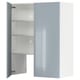 METOD Wall cb f extr hood w shlf/door, white/Kallarp light grey-blue, 80x100 cm