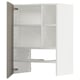 METOD Wall cb f extr hood w shlf/door, white/Stensund beige, 60x80 cm