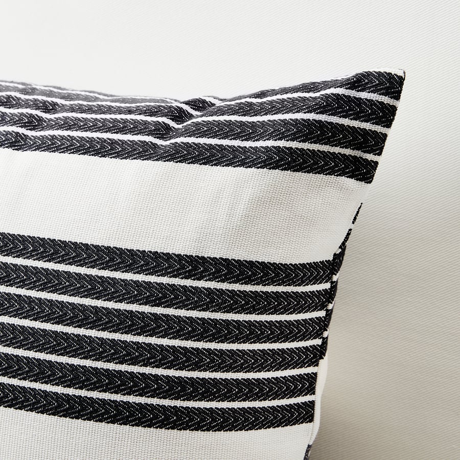 METTALISE Cushion cover, white/dark grey, 40x65 cm IKEA