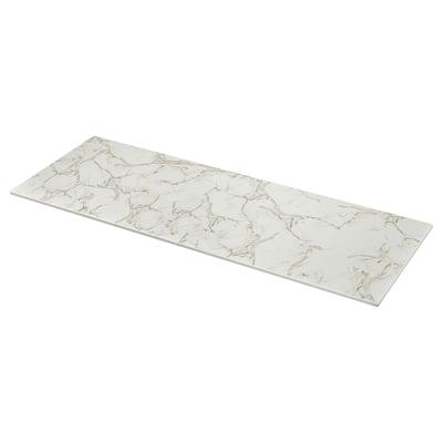 MÖCKLARP Custom made worktop, matt white/marble effect high pressure porcelain, 1 m²x2.0 cm