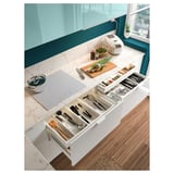 MÖCKLARP Custom made worktop, matt white/marble effect high pressure porcelain, 1 m²x2.0 cm