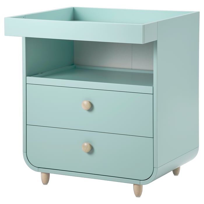 MYLLRA changing table with drawers, light turquoise IKEA