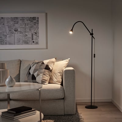 NÄVLINGE LED floor/read lamp, black