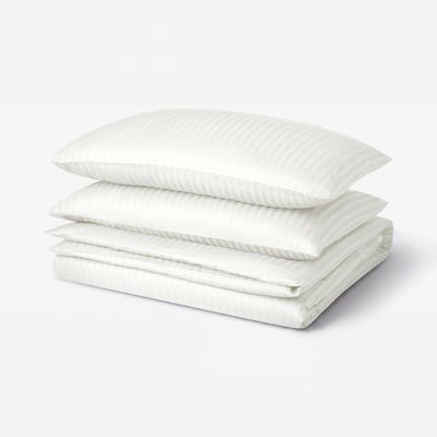 NATTJASMIN Duvet cover and 2 pillowcases, white, 240x220/50x80 cm