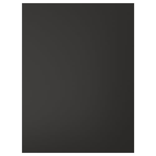 NICKEBO black cabinet door, made from recycled wood and plastic, rectangular shape, modern design.