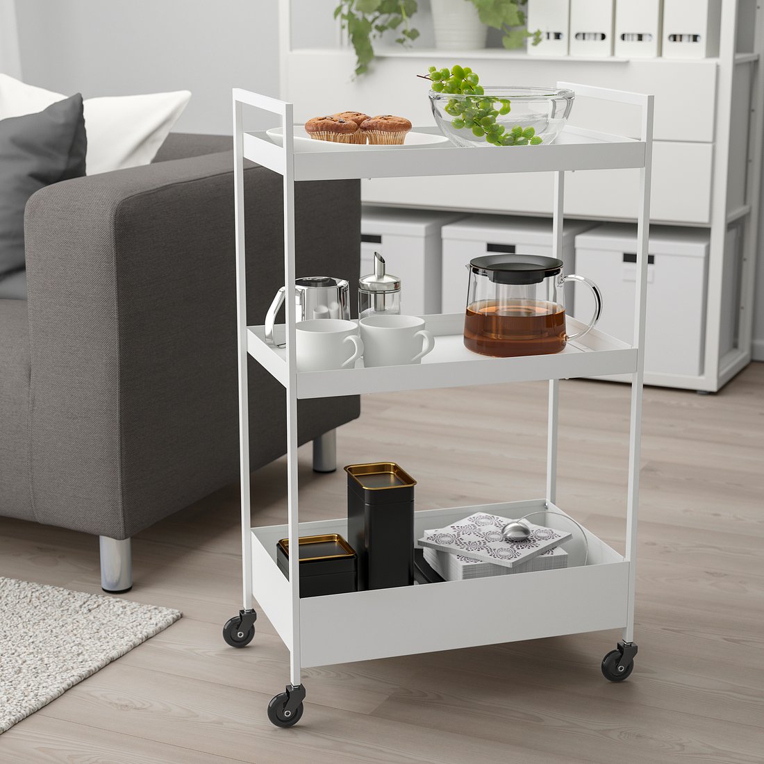 NISSAFORS trolley, white, 50.5x30x83 cm IKEA