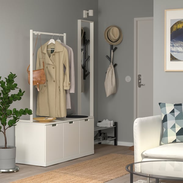 NORDLI Chest of 3 drawers, white, 120x169 cm