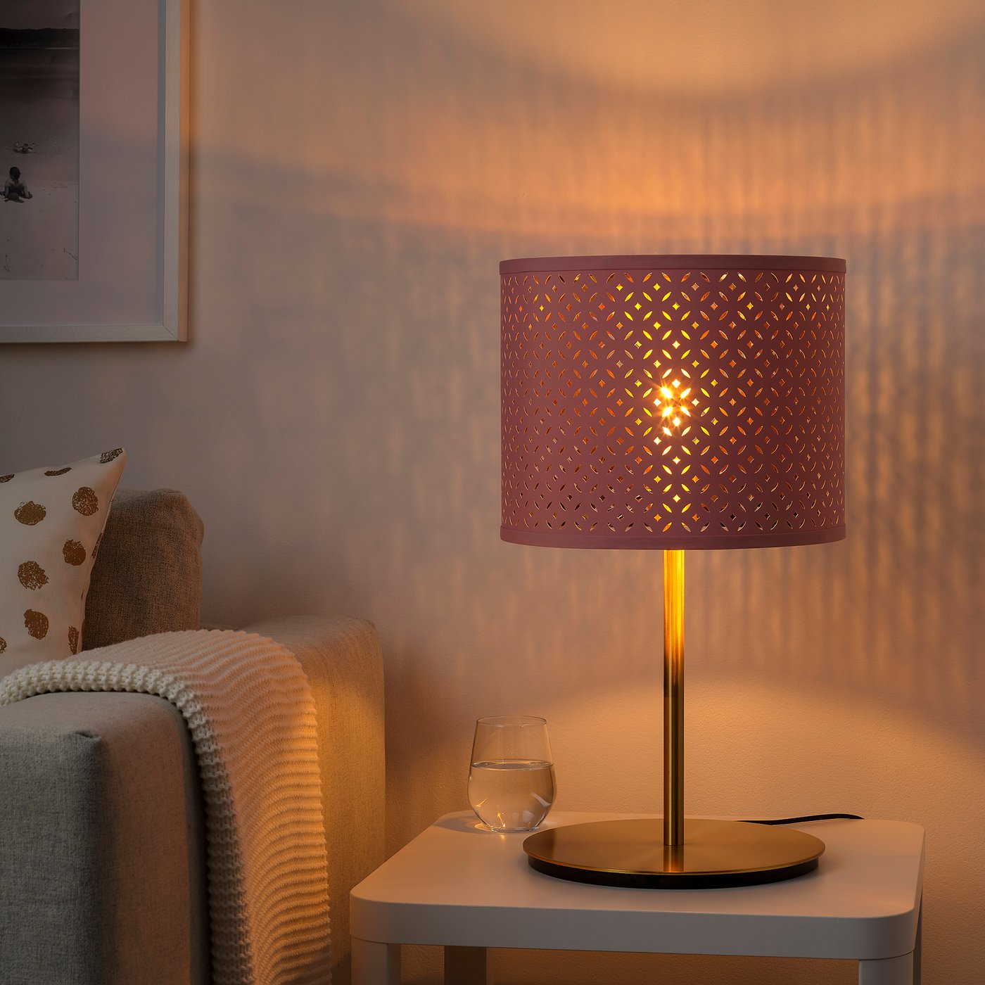 ikea red table lamp