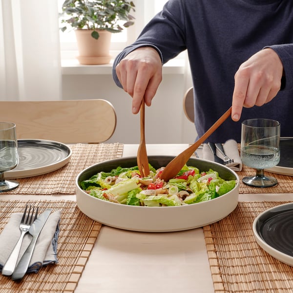 OMBONAD Serving plate, dark grey, 29 cm