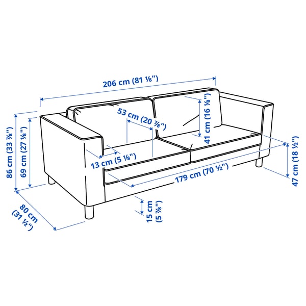 PÄRUP 3-seat sofa, Vissle grey