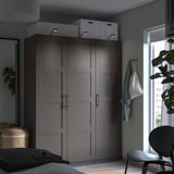 PAX / BERGSBO Wardrobe combination, dark grey, 150x60x201 cm