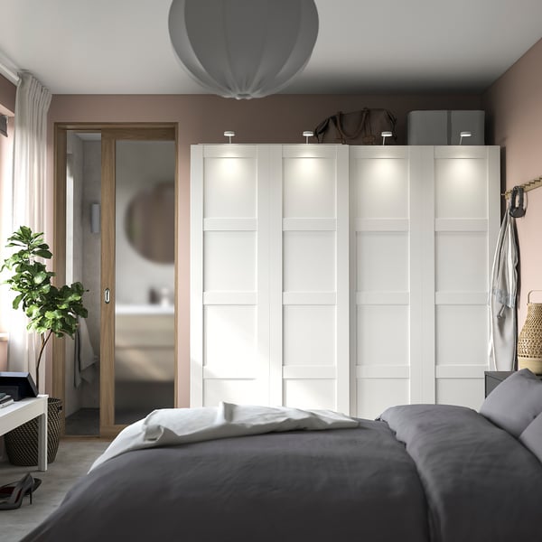 PAX / BERGSBO Wardrobe combination, white/white, 200x66x201 cm