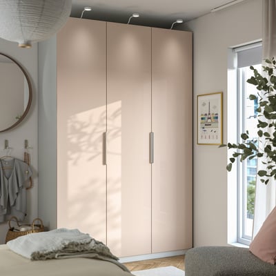 PAX / FARDAL Wardrobe combination, white/high-gloss light orange, 150x60x236 cm