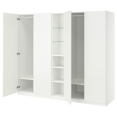 PAX / FORSAND Wardrobe, white/white, 235x60x201 cm