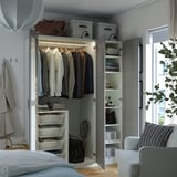 PAX / KAMMARTORP/GULLABERG Wardrobe combination, white/mirror glass grey, 150x60x201 cm