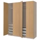 Option: PAX / STORKLINTA Wardrobe combination, grey-beige/oak effect, 200x66x236 cm