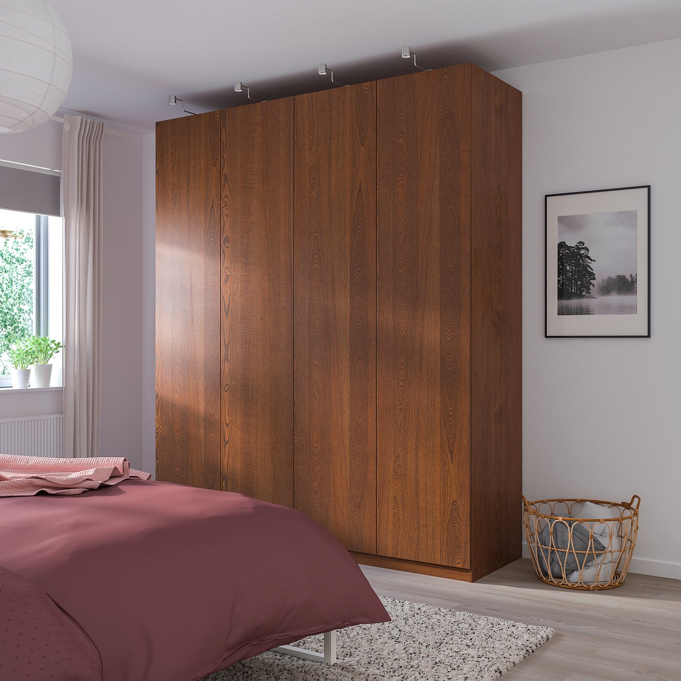Pax هيكل دولاب ملابس مظهر الخشب مصبوغ بني 50x58x236 سم Ikea