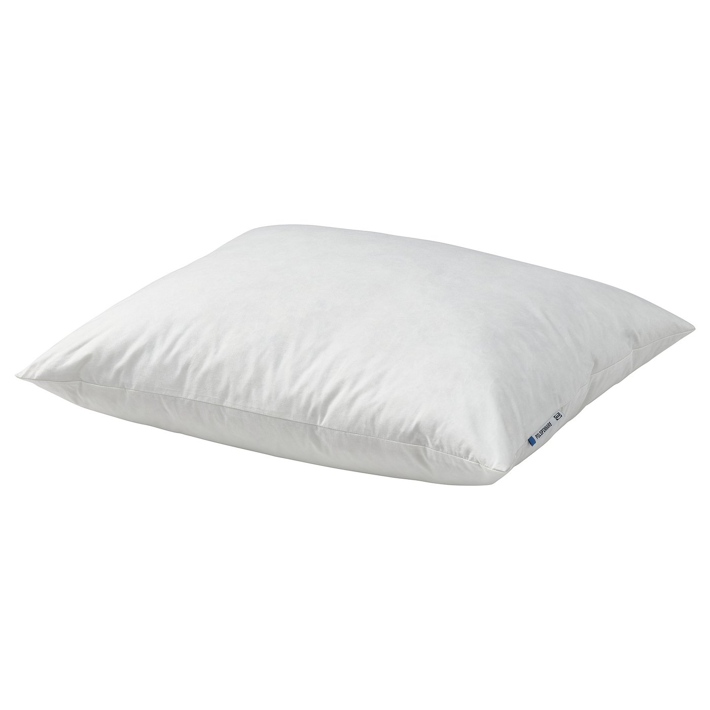White rectangular PILSPINNARE cotton pillow with feather filling.