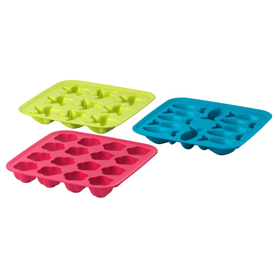 PLASTIS صينية مكعبات الثلج, أخضر/زهري/تركواز IKEA