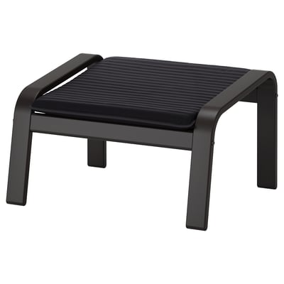 POÄNG Footstool, black-brown/Knisa black