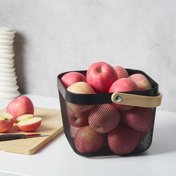 RISATORP Basket, dark grey, 25x26x18 cm