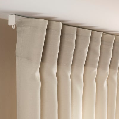 ROSENROBINIA Sheer curtain, 1 piece, beige/with heading tape, 300x300 cm