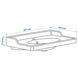 RUTSJÖN Wash-basin, white, 82x49 cm
