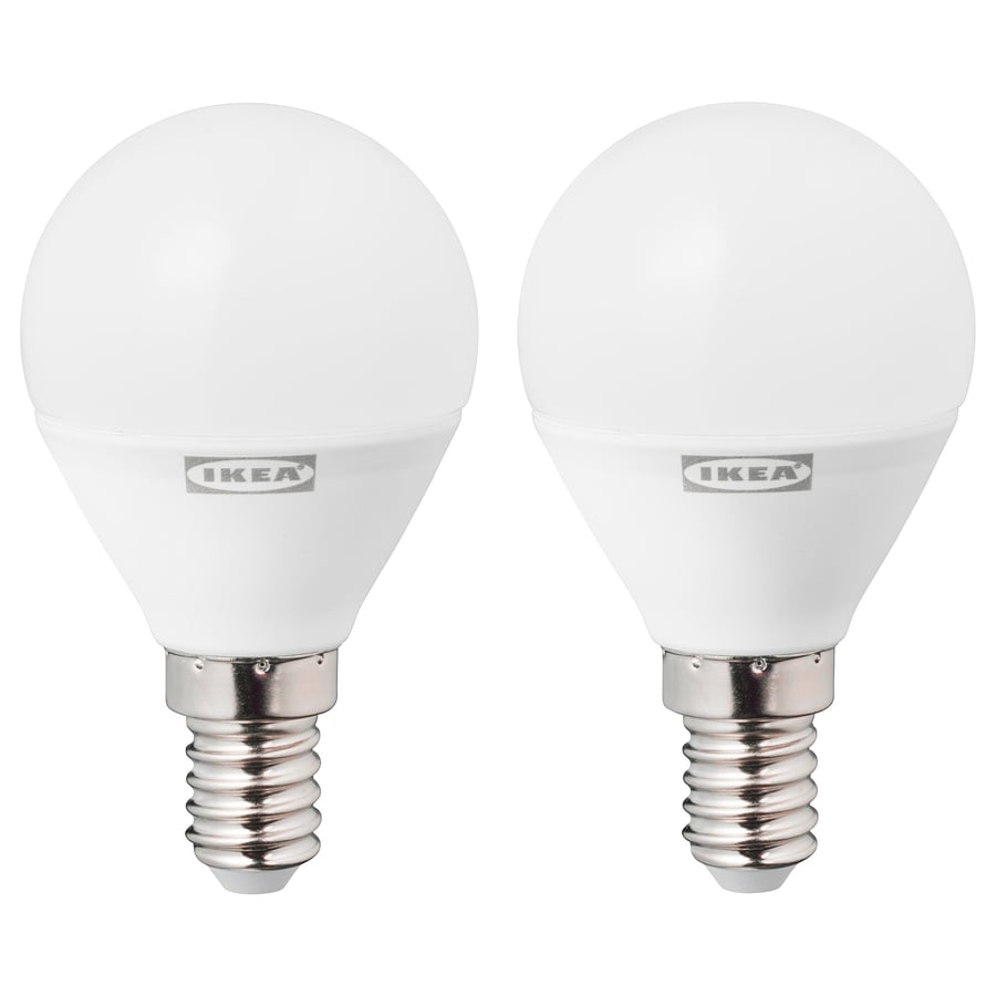 RYET LED bulb E14 470 lumen, globe opal white IKEA
