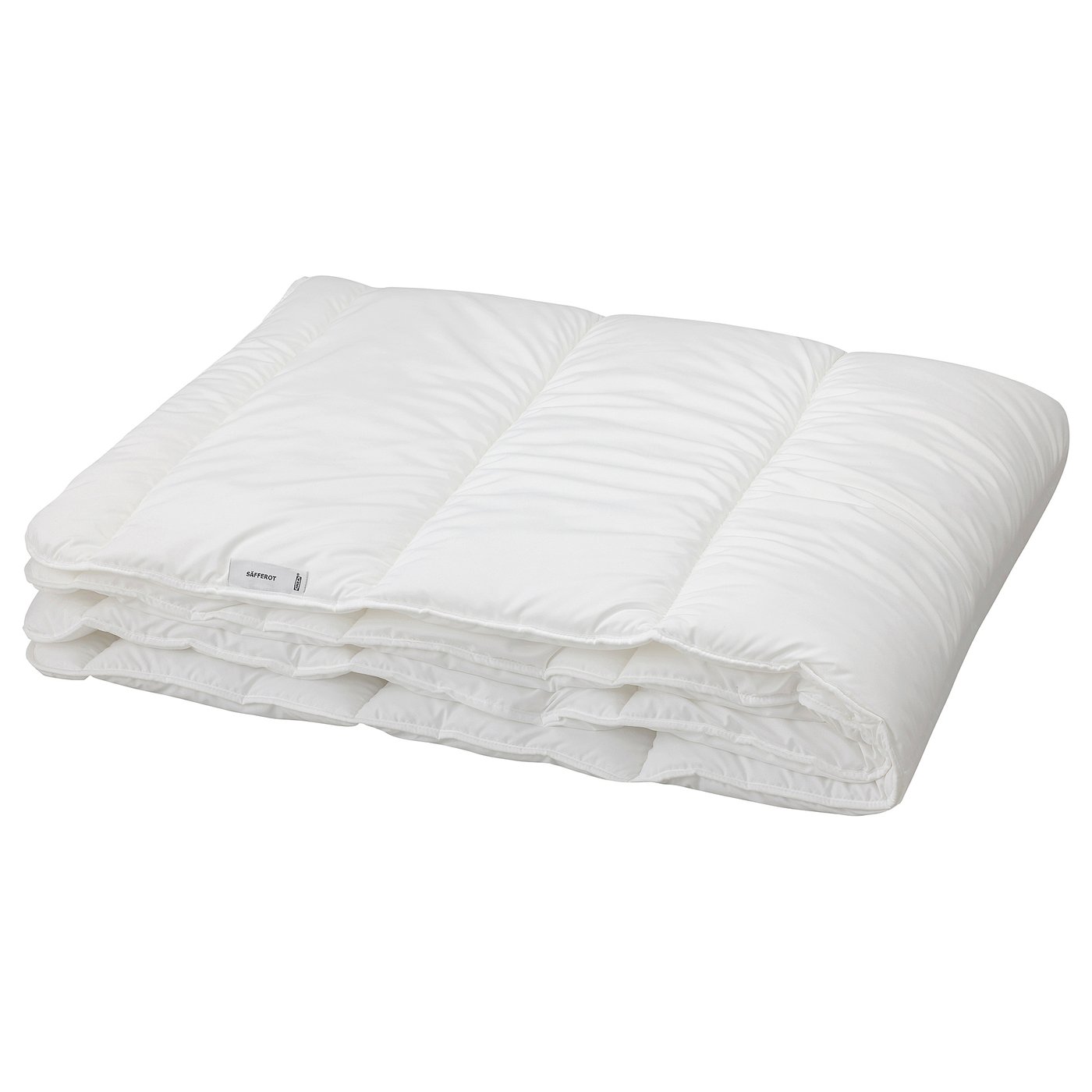 White ikea SÄFFEROT comforter, folded, recycled polyester.