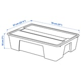SAMLA Box with lid, transparent, 79x57x18 cm/55 l