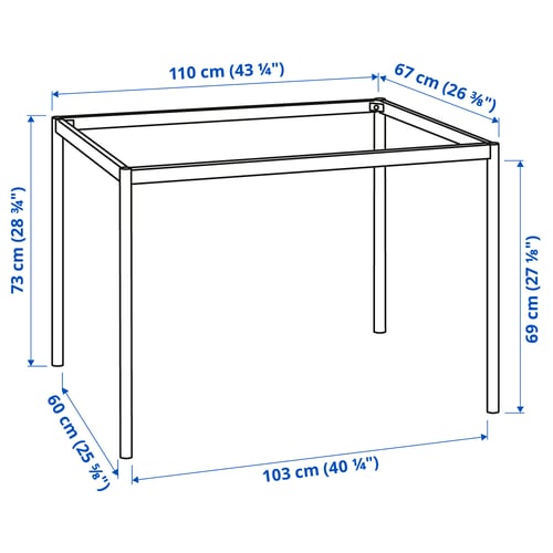Illustration with measurements for the product: SANDSBERG.