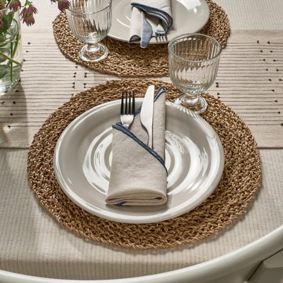 SANDSKÄDDA صحن, رمادي فاتح-بيج, 26 سم