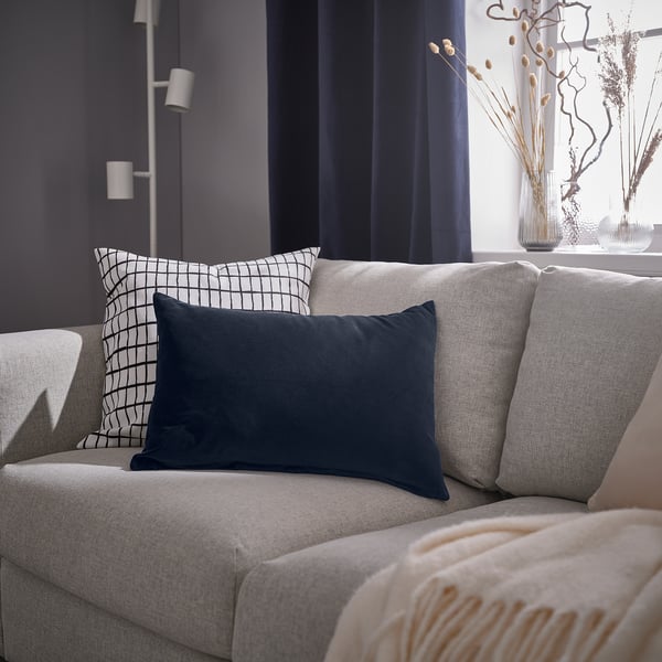 SANELA Cushion cover, dark blue, 40x58 cm