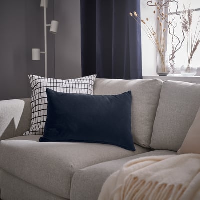 SANELA Cushion cover, dark blue, 40x58 cm