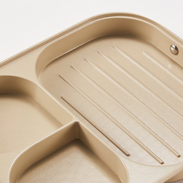 SKÄGGTORSK Frying pan, non-stick coating light beige-green, 22x19 cm