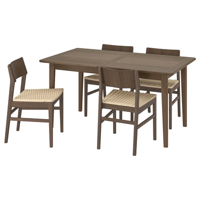 SKANSNÄS / SKANSNÄS Table and 4 chairs, brown beech/brown beech, 150/205 cm
