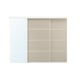 Option: SKYTTA / MEHAMN/AULI Sliding door combination, white double sided/grey-beige mirror glass, 251x205 cm