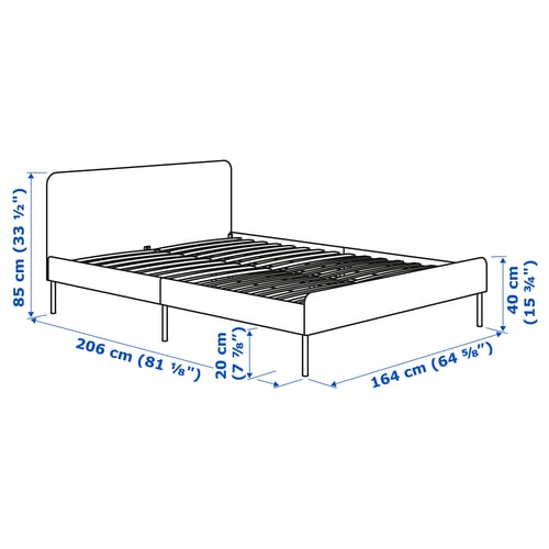 Illustration with measurements for the product: SLATTUM.
