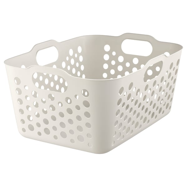 SLIBB Laundry basket, white, 38 l