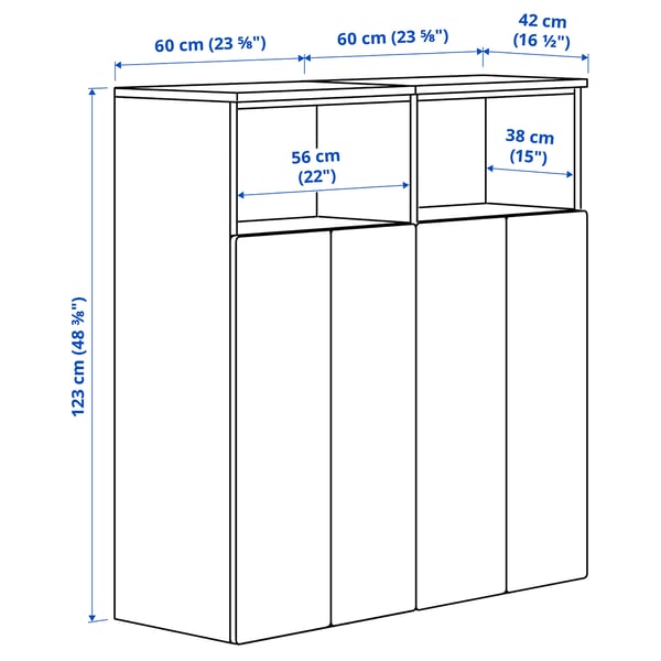 Illustration with measurements for the product: SMÅSTAD.
