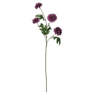 SMYCKA lavender artificial flowers. Four blooms on green stem with leaves.
