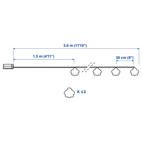 SOLVINDEN LED lighting chain with 12 lights, decoration outdoor/battery
